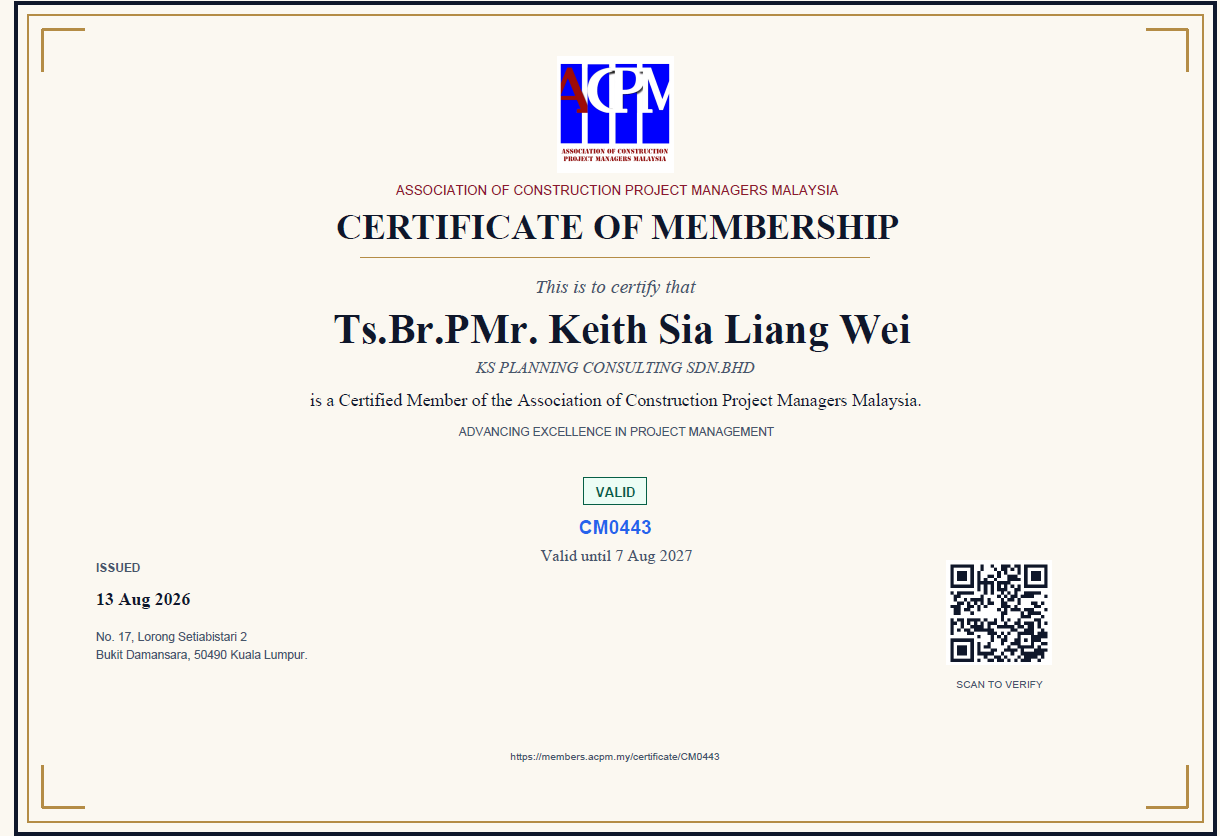 ACPM Certified Member certificate